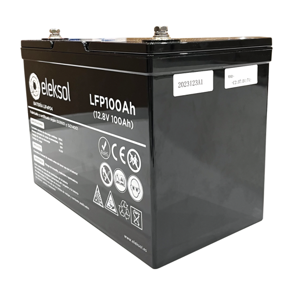 Bateria eleksol 100ah litio2 600x600 - Batería Eleksol de Litio LiFePO4 12.8V 100Ah Bluetooth y BMS